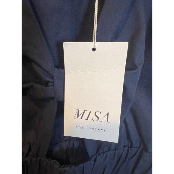Misa Los Angeles Claudine Dress Size Large Midnight Blue 100% Cotton Coastal NWT - Picture 10 of 13